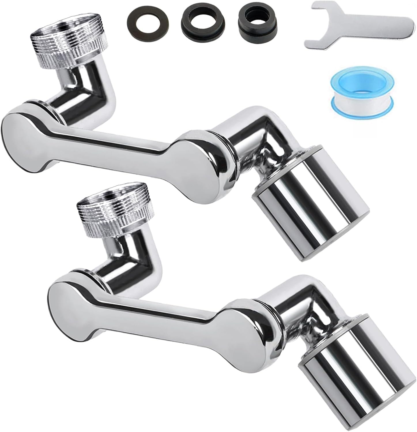 360° Rotating Faucet Extender with Adapter – Multifunctional Sink Spray Head for Bathroom & Kitchen Sinks (Extender 2-pack)