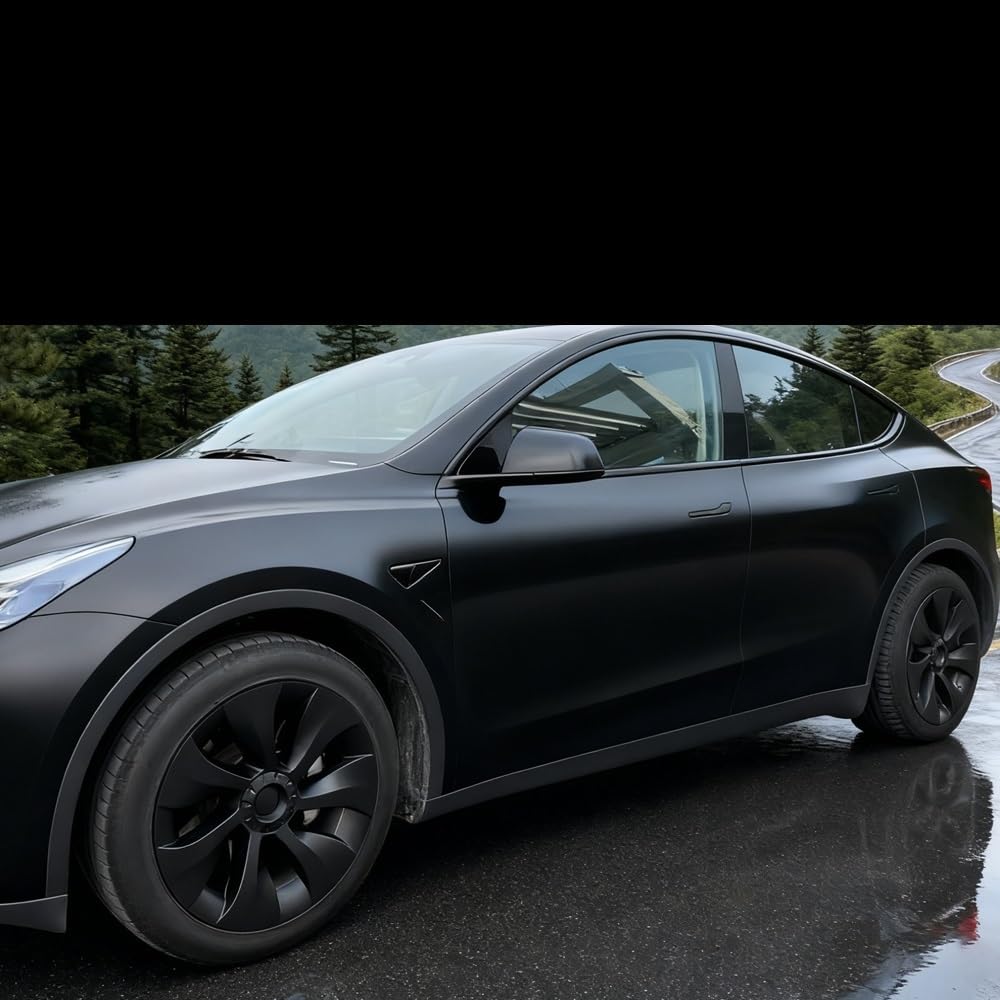 4 szt. 19-calowa osłona koła kompatybilna z modelem Tesla Y wymiana turbiny kołpak samochodowy pełna osłona obręczy akcesoria 2023 2024(LR gun grey)