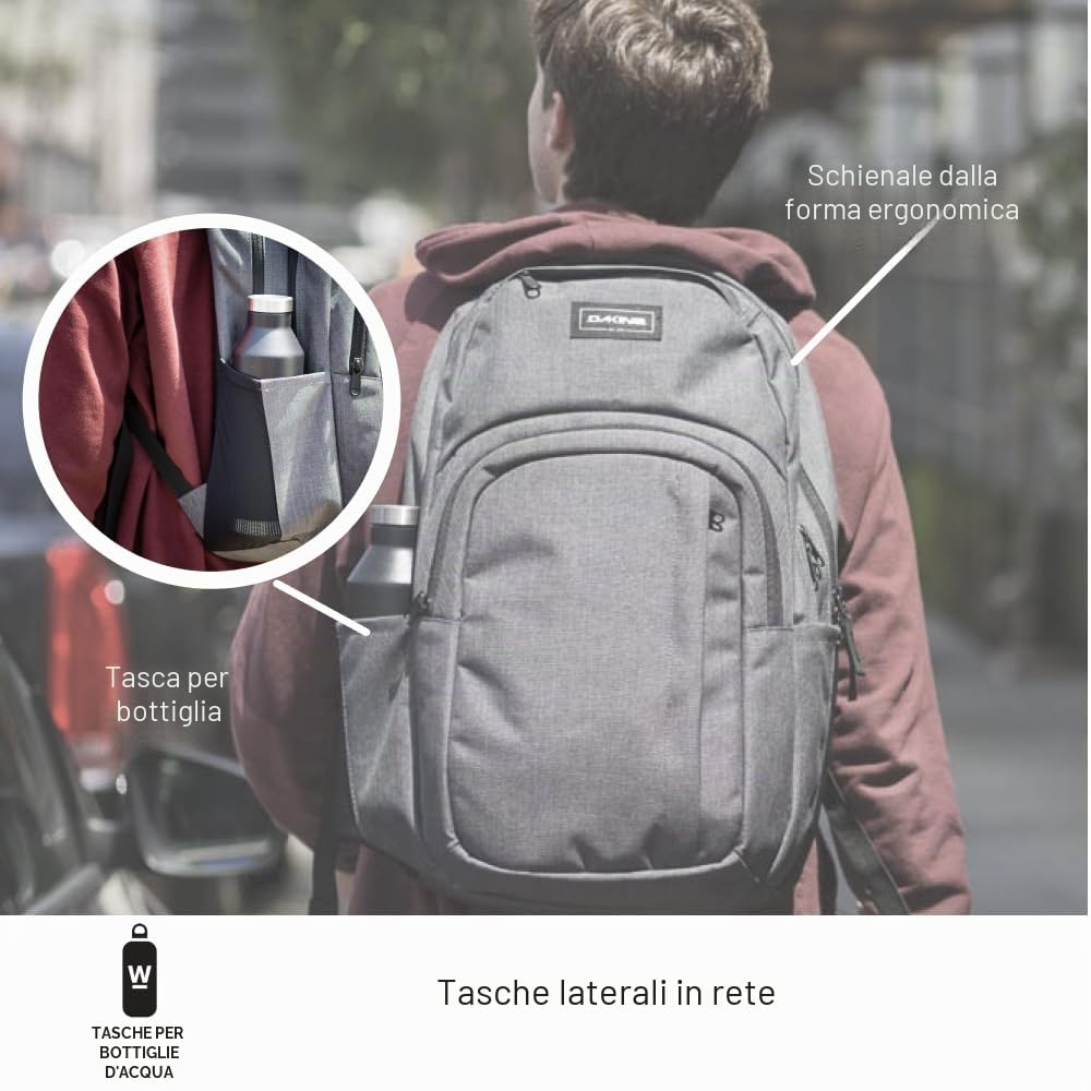 Dakine Zaino Campus M grande, 25 & 33 litri, zaino robusto con scomparto per laptop e imbottitura posteriore in schiuma - ideale per la scuola, l’ufficio, l’università o come zaino da viaggio