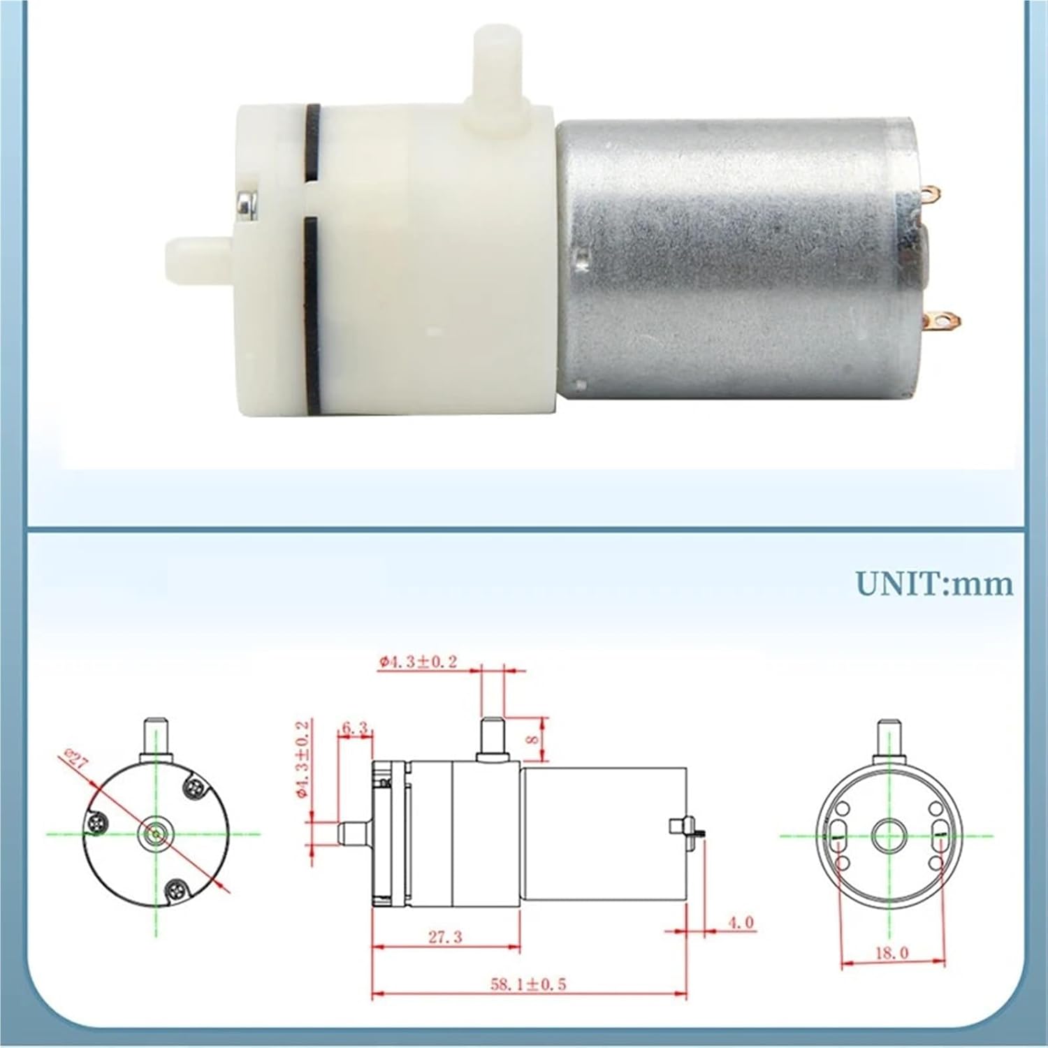 3.7V 6V 12V Small Mini 370 Motor Diaphragm Air Pump Vacuum Pump Negative Pressure Suction Pump DIY Breast Pump Inflator Aquarium 1Pcs
