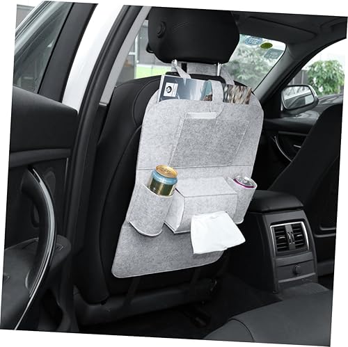 Miniatura 6 de VORCOOL Bolsa de almacenamiento de viaje para asiento trasero de automóvil, organizador de fieltro de 6 bolsillos, juguete para caja de pañuelos y