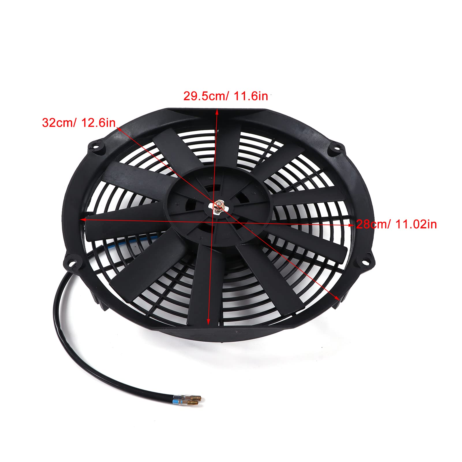 Ventilador Eléctrico del Radiador, Ventilador Delgado de Empuje Y Tracción de 10 Cuchillas 2100RPM para el Coche