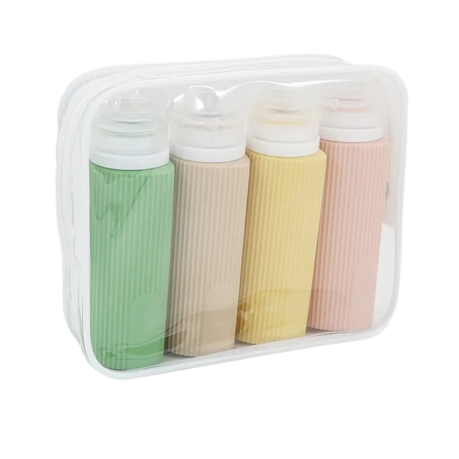 XIEHYA 4pcs 100ML Silicone Travel Bottles Accessories Portable Free Leak Proof Squeezable Size Containers For Toiletries(Clear)