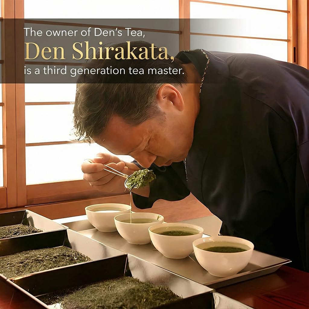 [Den's Tea] Pyramid Teabags, Authentic Japanese Green Tea from Shizuoka, Japan (Pack of 12) (Gyokuro (100 counts))