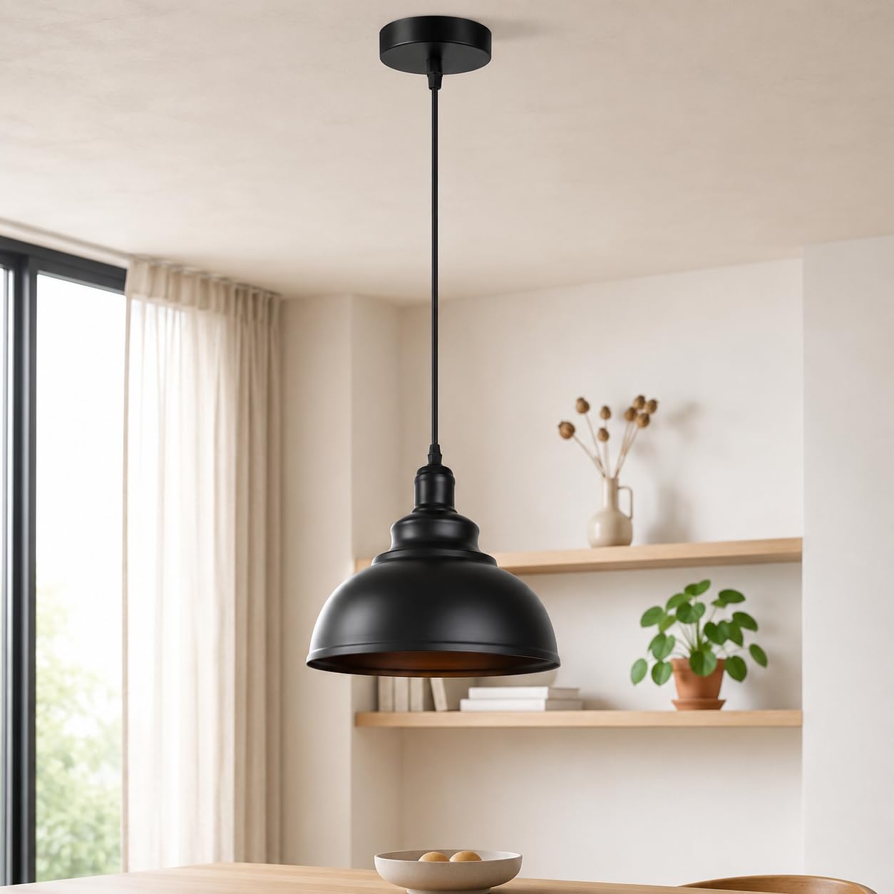 LEDSone Pendant Light Fitting Industrial 95cm Height Adjustable Metal E27 Holder