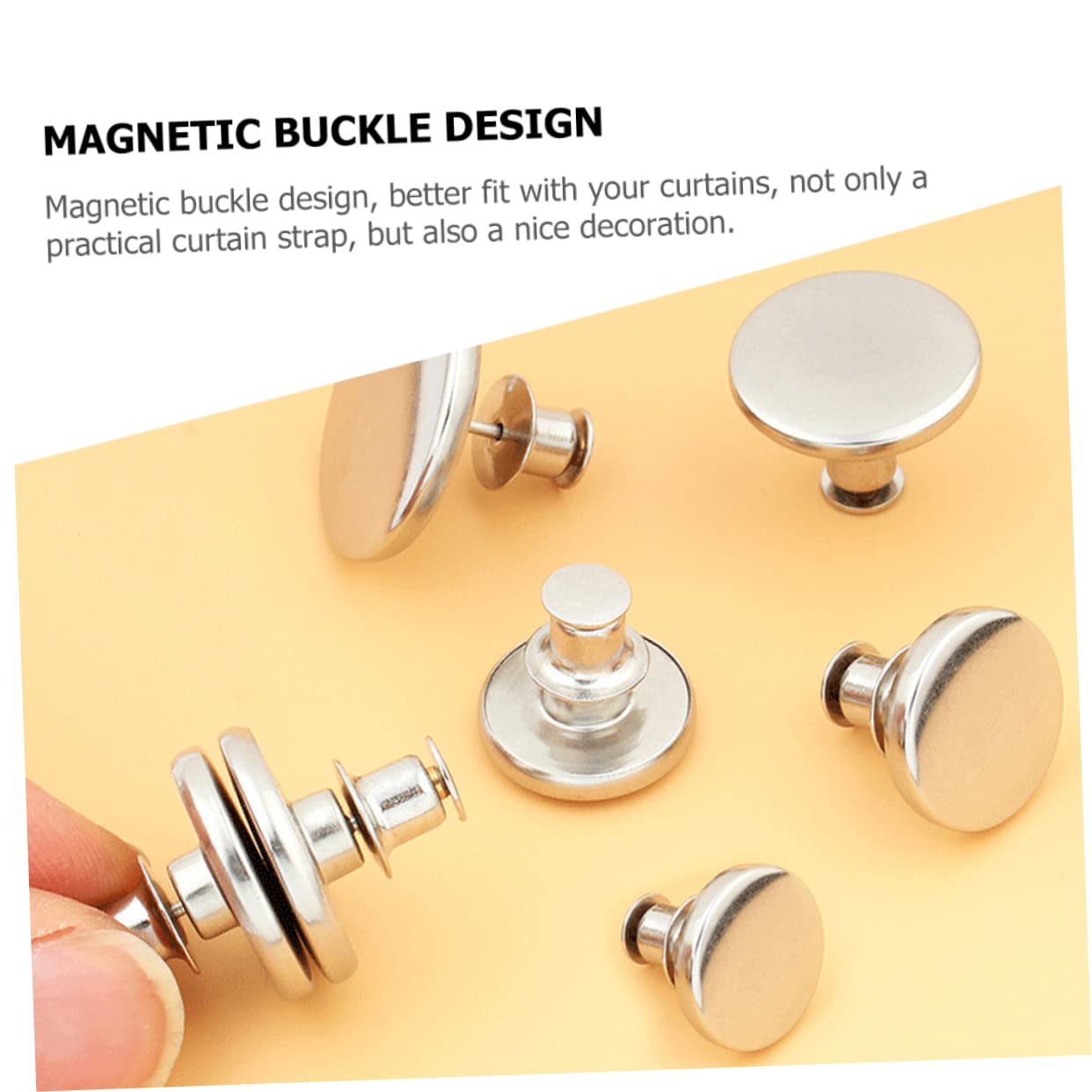 STOBAZA 25paires Boutons De Rideaux Magnétiques Décoratifs Système De Maintien Pratique sans Outils Fixation Facile Et pour Rideaux