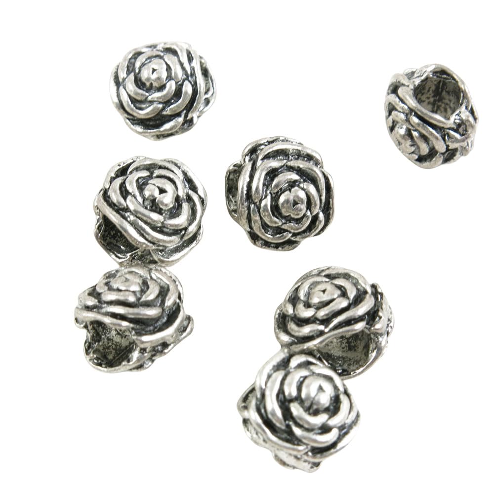 10 Pieces Antique Silver Tone Jewellery Charms Crafts Arts Making Beading 64238K Flower Loose Beads