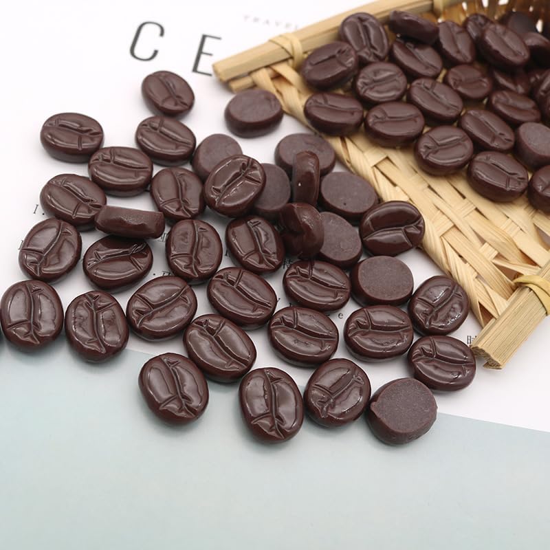 Miniatura 2 de Rgontar 50 piezas de resina de granos de café de simulación mini decoración de granos de café