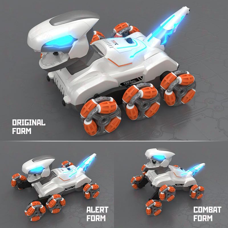 Image of VikriDA Mechanical Dragon RC Car | 360 Rotation Car with LED Lights, Smoke Effect, Gesture Sensor Control, Rechargeable Stunt Toy for Kids