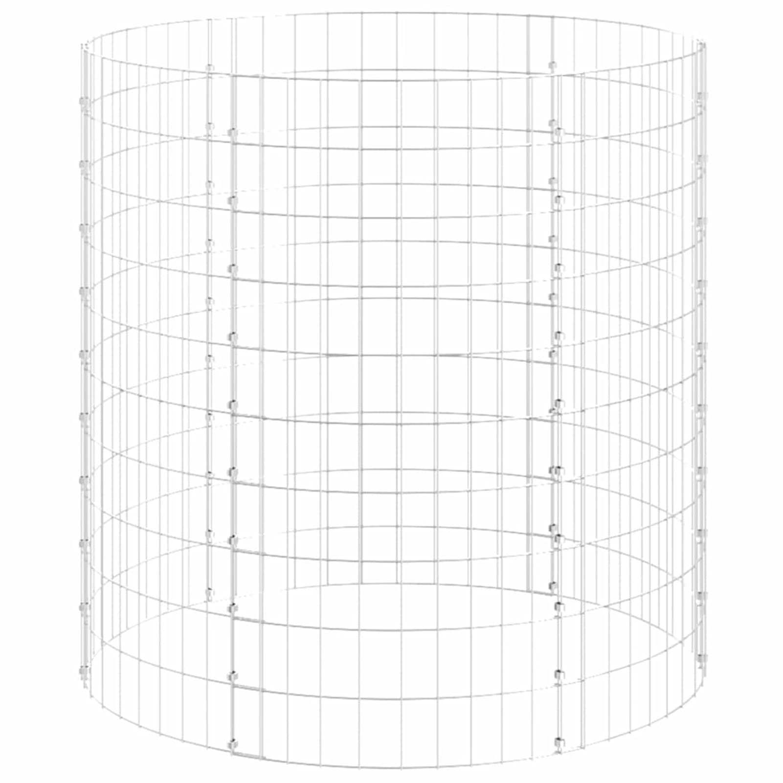 ZHOUMIN Gabionen-Hochbeet, Kräuterspirale, Hochbeet Im Garten, Pflanzkübel, Pflanzsteine, Rund Verzinkter Stahl Ø100x100 cm