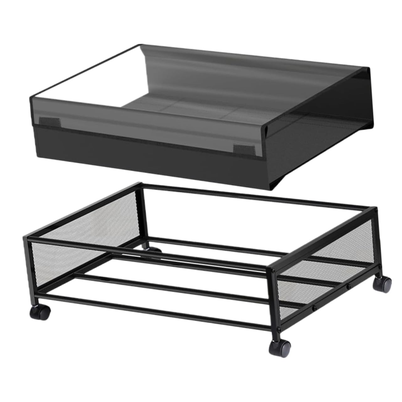 Alipis Unterbett Organizer mit Rollen, Schwarze Aufbewahrungsbox