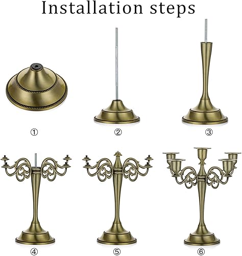 Miniatura 6 de Sziqiqi Candelabros Candelabros para velas cónicas para bodas, eventos, velas, centro de mesa, decoración del hogar, vacaciones, aleación de zinc, 5