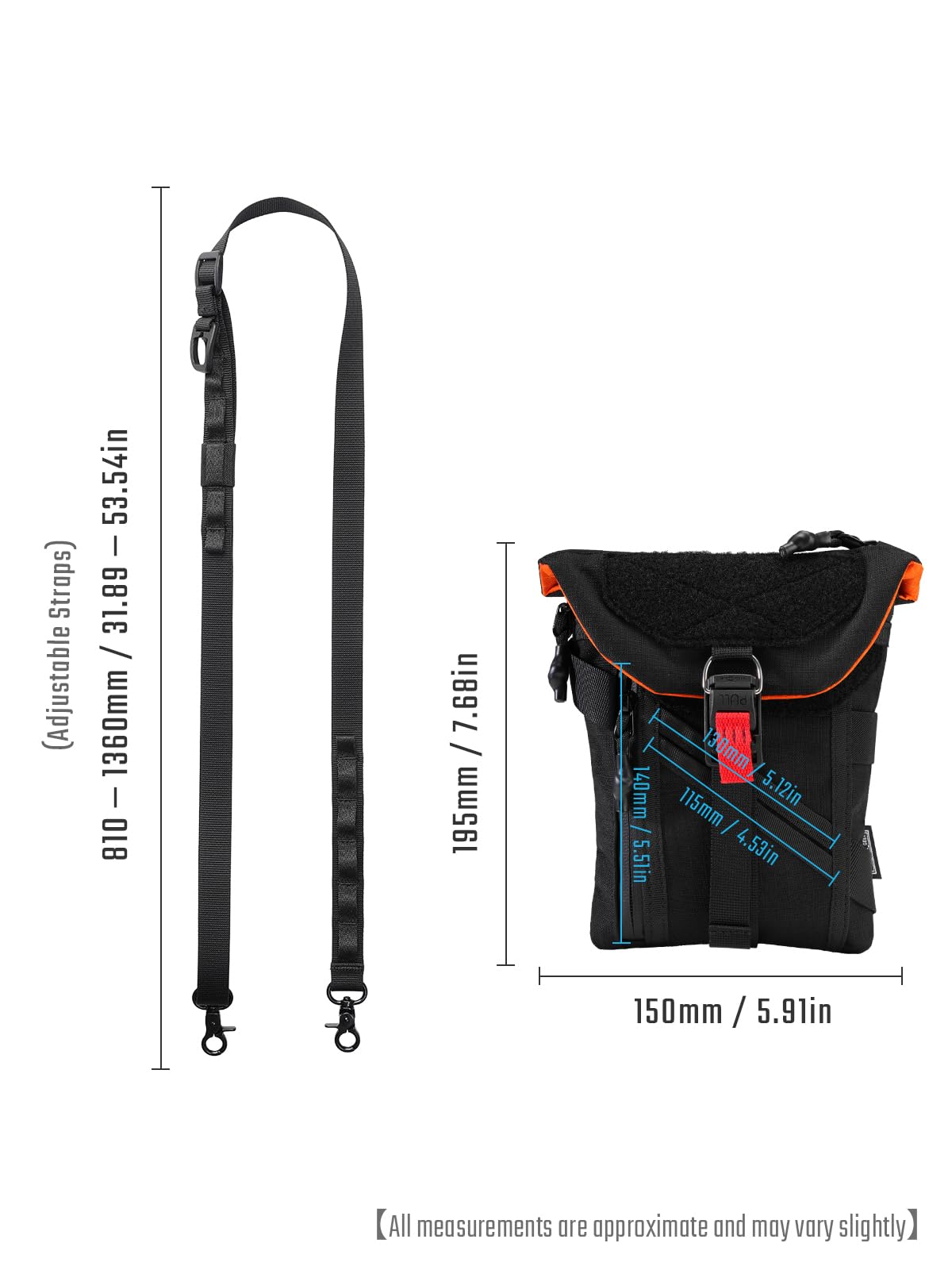 TACTICAL_GEEK EXT14 Sac de rangement EDC multifonction RFID noir