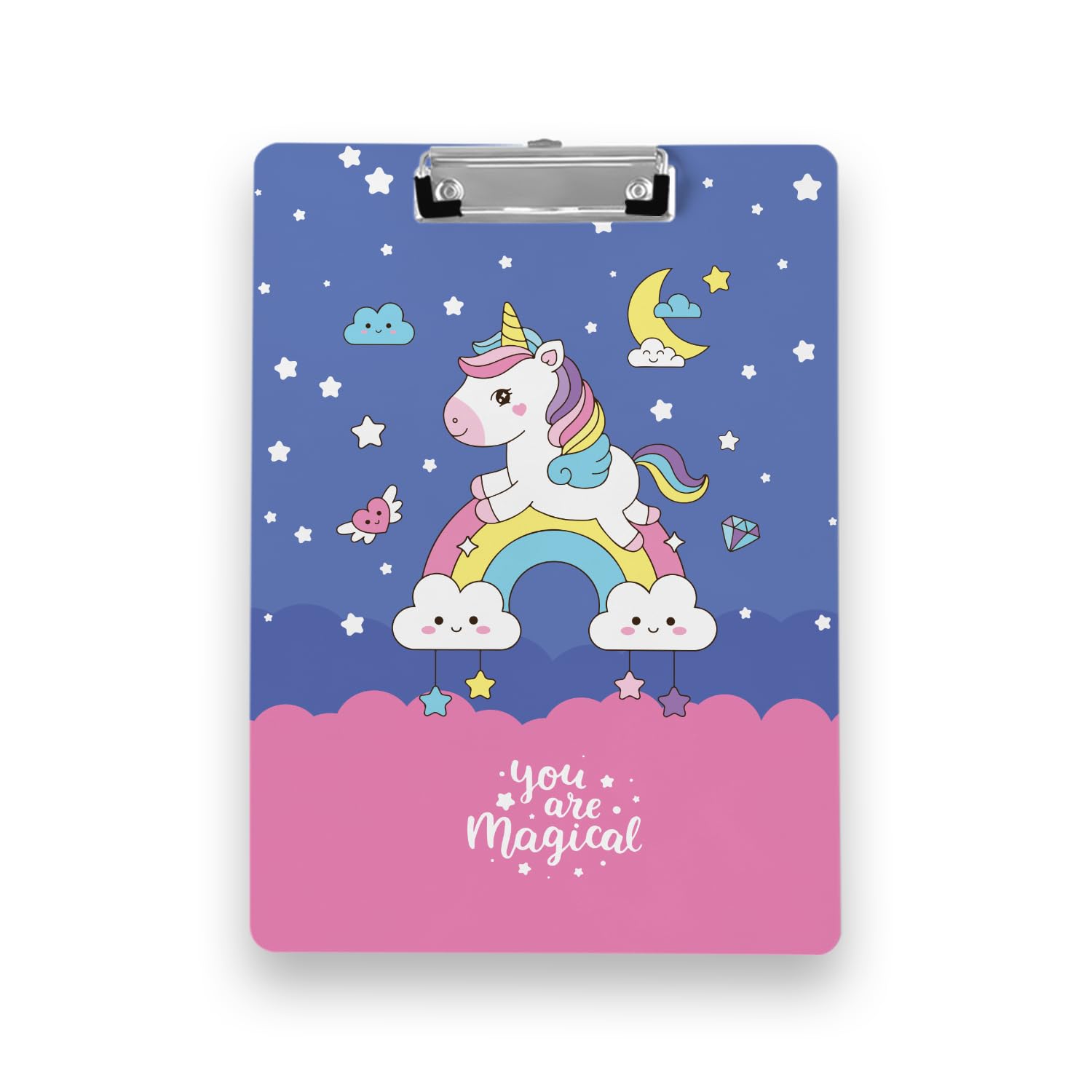 Clipboard Drawing, Writing, Exam Board with Clip (Size - 24x36 cm) Sturdy, Lightweight for Office, School, College (Unicorn)-picture-29