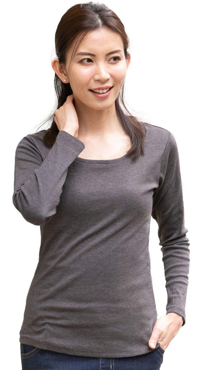 [aspersio] [アスペルシオ] コットン フライス 長袖 Tシャツ レディース