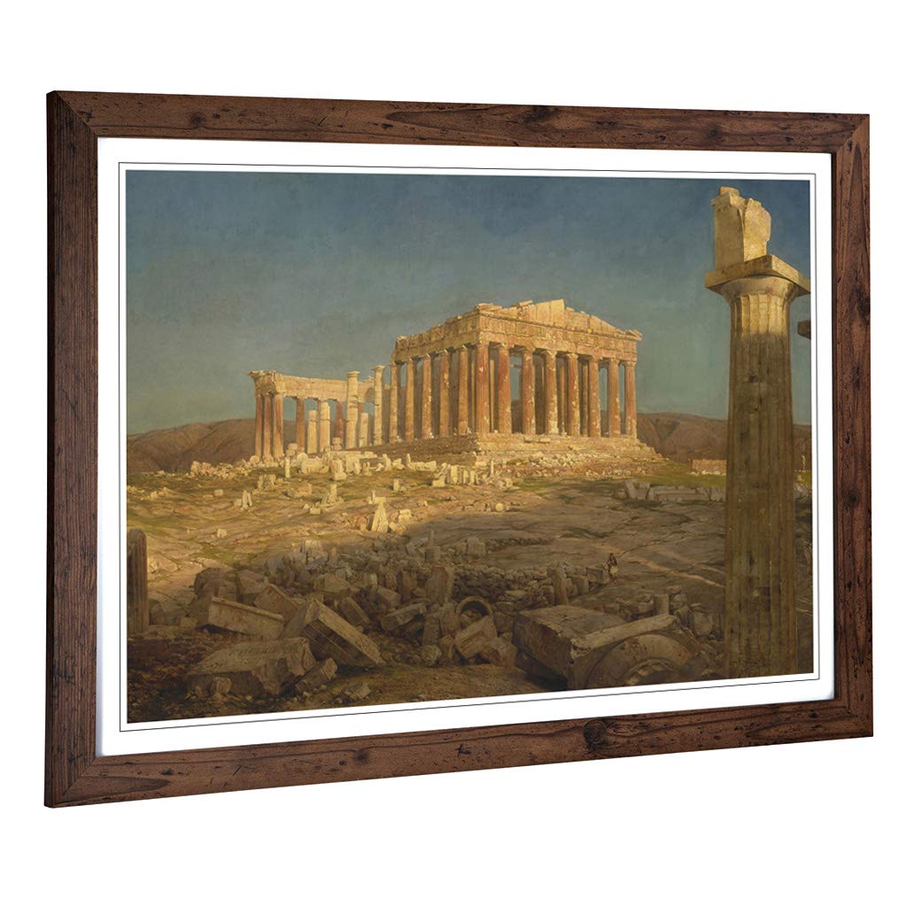 Big Box Art Framed Print of Frederic Edwin Church Parthenon Design | Wall Art Picture | Home Decor for Kitchen, Living Room, Bedroom, Hallway, Walnut, A2 / 24.5x18 Inch / 62x45cm