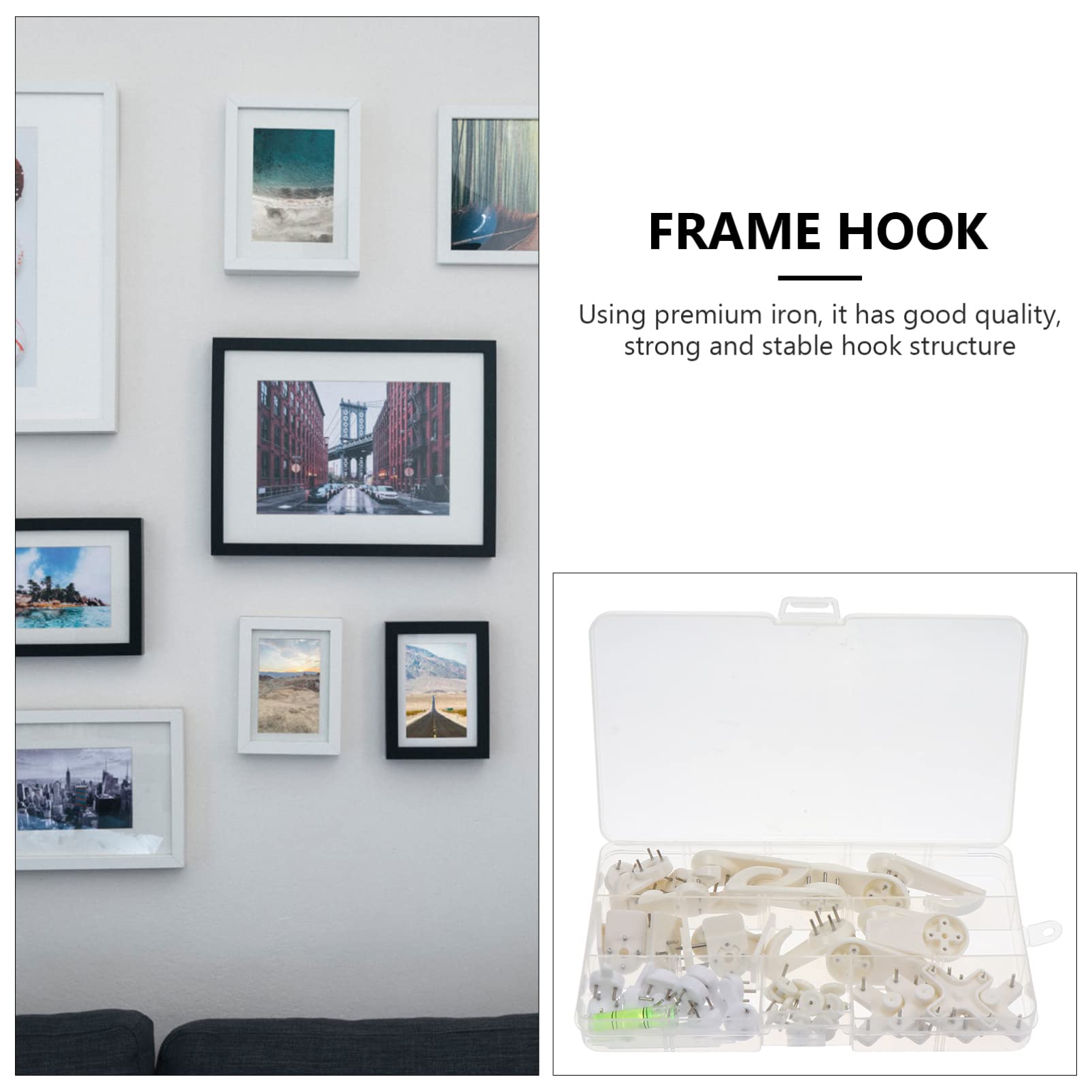 Abaodam Ganchos De Marco De Fotos y Pinturas Ganchos De Pared Sin Perforar Fijación Invisible Para Decoración Del Hogar Fácil Instalación y Almacenamiento