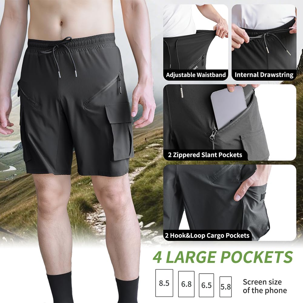 Uomo Pantaloncini da Ciclismo MTB con Gel 4D Traspiranti, Asciugatura Rapida Donna Pantaloncini da Ciclismo Elasticizzati Leggeri Uomo vestibilità Ampia Pantaloncino Cargo