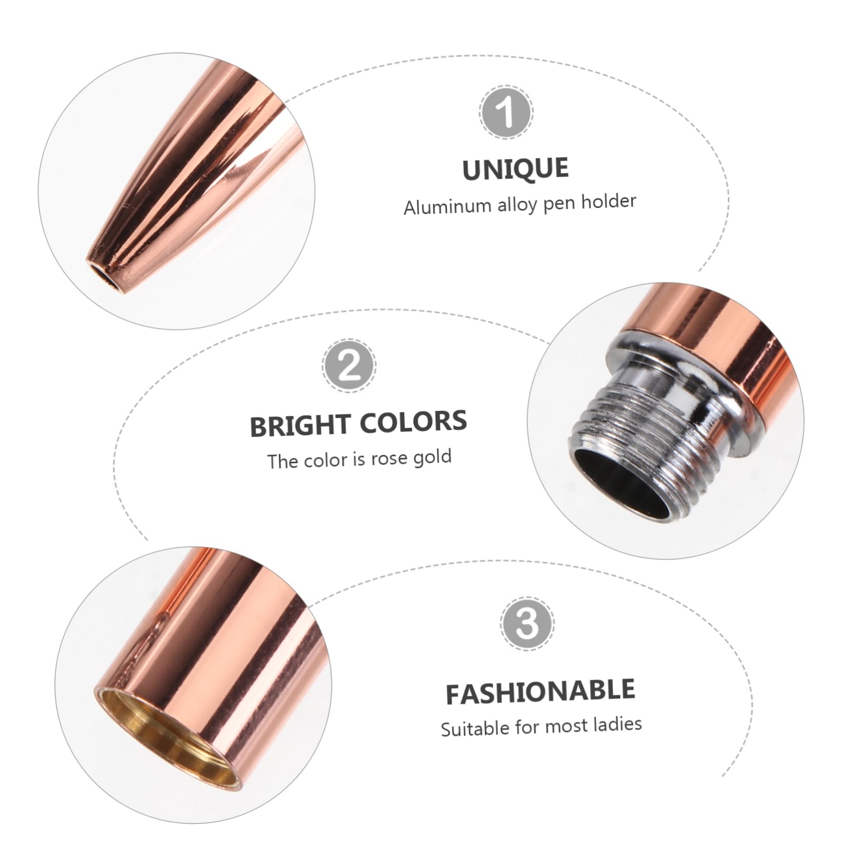 FRCOLOR 2pezzi Pennelli Per Nail Art Con Pennini Sostituibili Strumenti Professionali Per Manicure e Decorazioni Unghie e Naturali Design Elegante