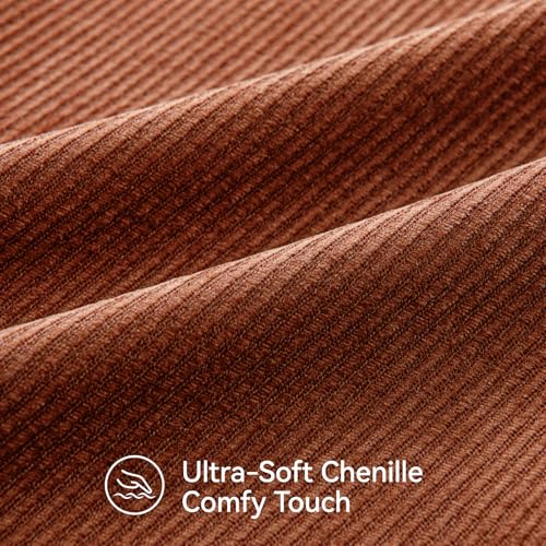 Image of a moment Pack of 2 Decorative Chenille Throw Pillow Covers with Twill Cushion Covers for Sofa Living Room Couch Bed 26x26 Inch,Rust