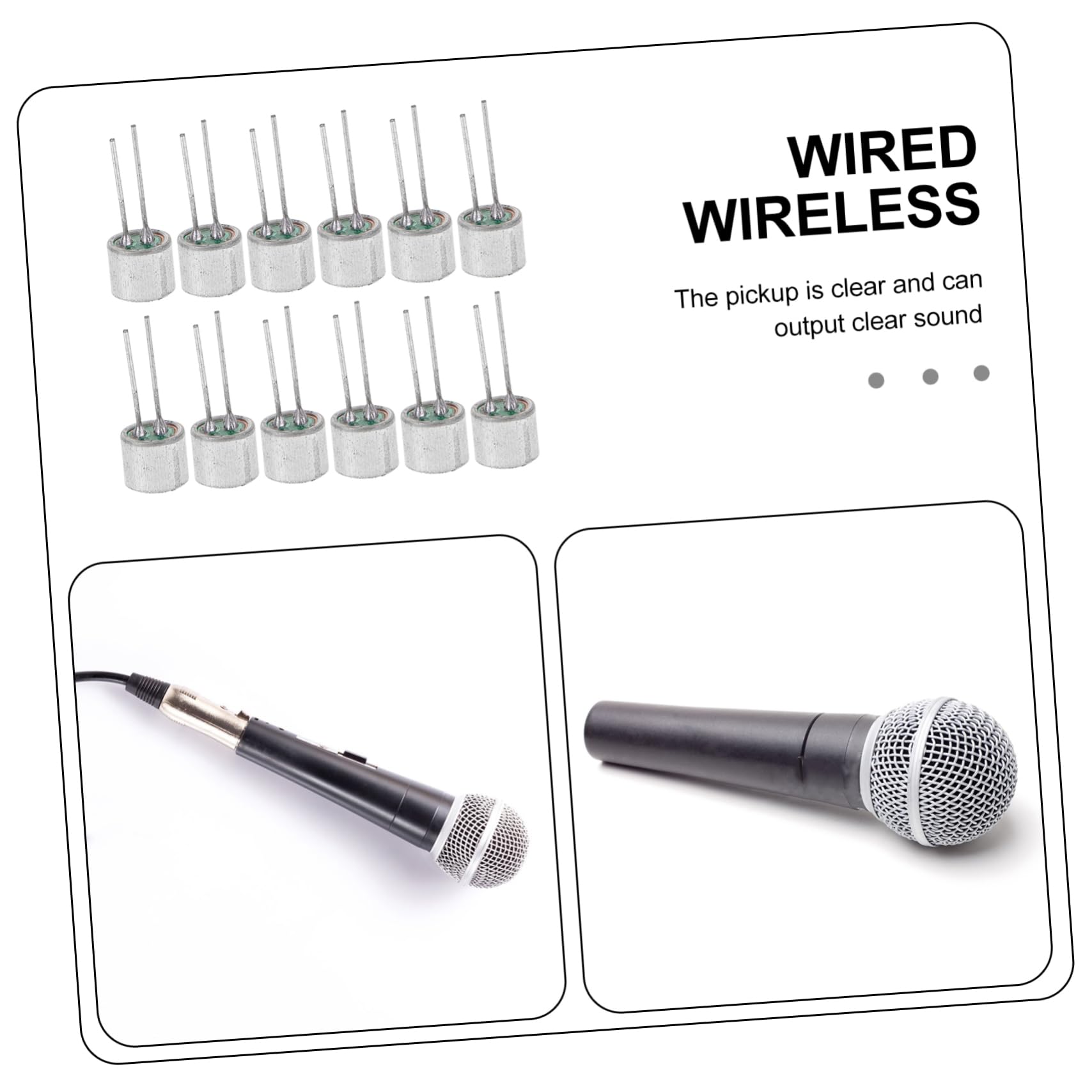 Holibanna 20Pcs High Sensitivity Electret Microphone Pickups Cylindrical Design for Precise Sound Capture Recording Studios Live Performances and Theater Systems