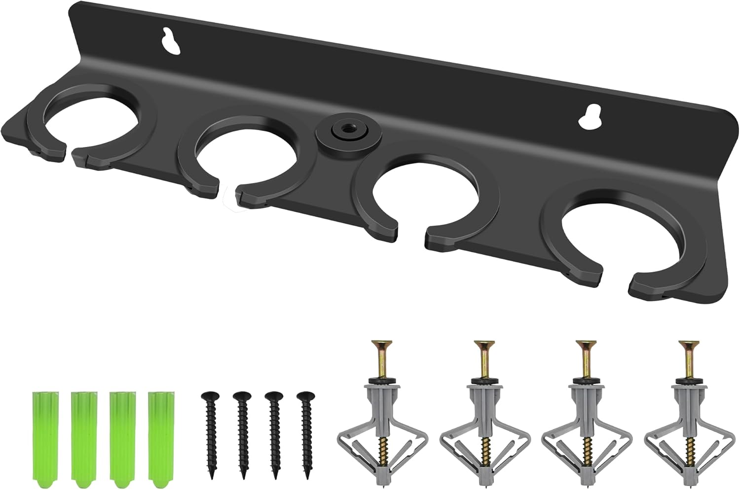 Multi Microphone Holder (Aluminum) for Handheld Dynamic, Wired and Wireless Mics, Multiple Mic Organizer for Mic Stand, Rubber Padding/Wall Mounted or Mounted to 5/8″-27 or 3/8″-16 Threaded Stands