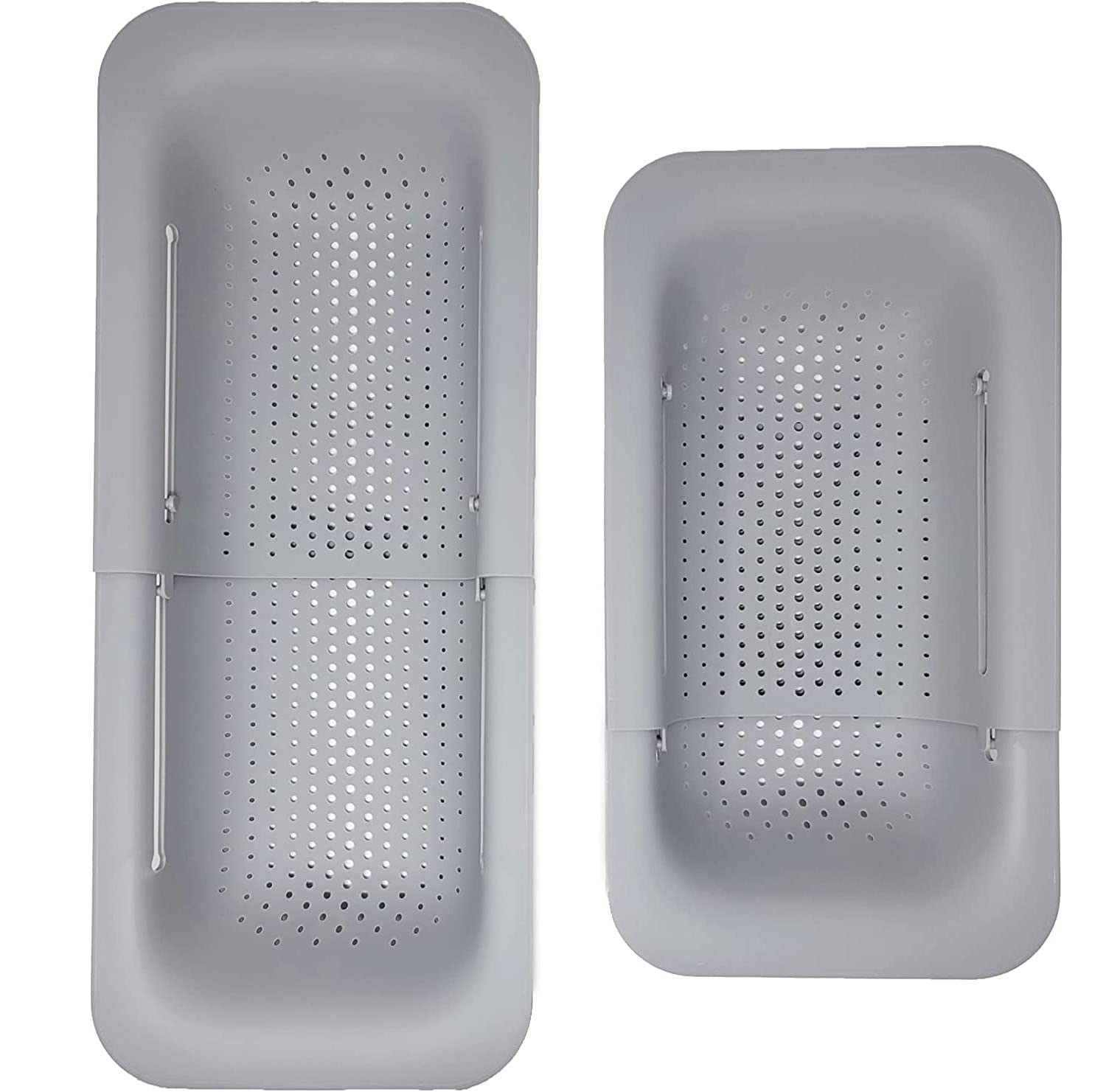 Over the Sink Colander Strainer Basket - Expandable, Wash, Drain, and Dry. - New Home Kitchen Essentials, Multifunctional Kitchen Gadgets, Grey