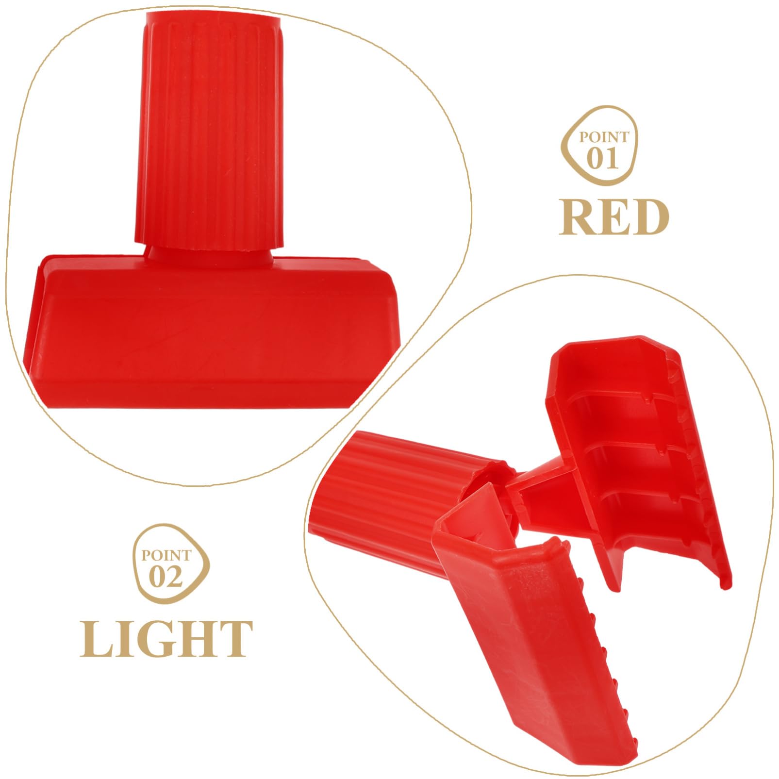 Levemolo 2pcs Clamp Mop Handle Commercial Heavy Duty Flat Mop Head Holder Replacement