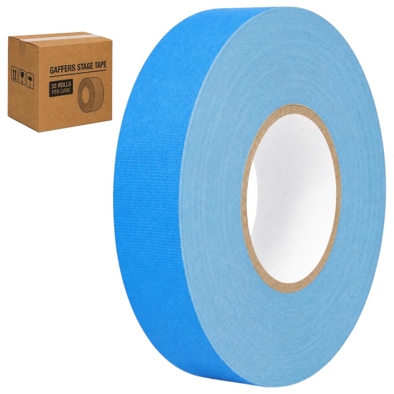 GGR Supplies CGT-80 Gaffers Stage Tape, Light Blue, 1.5 in x 60 yd, 32-Pack
