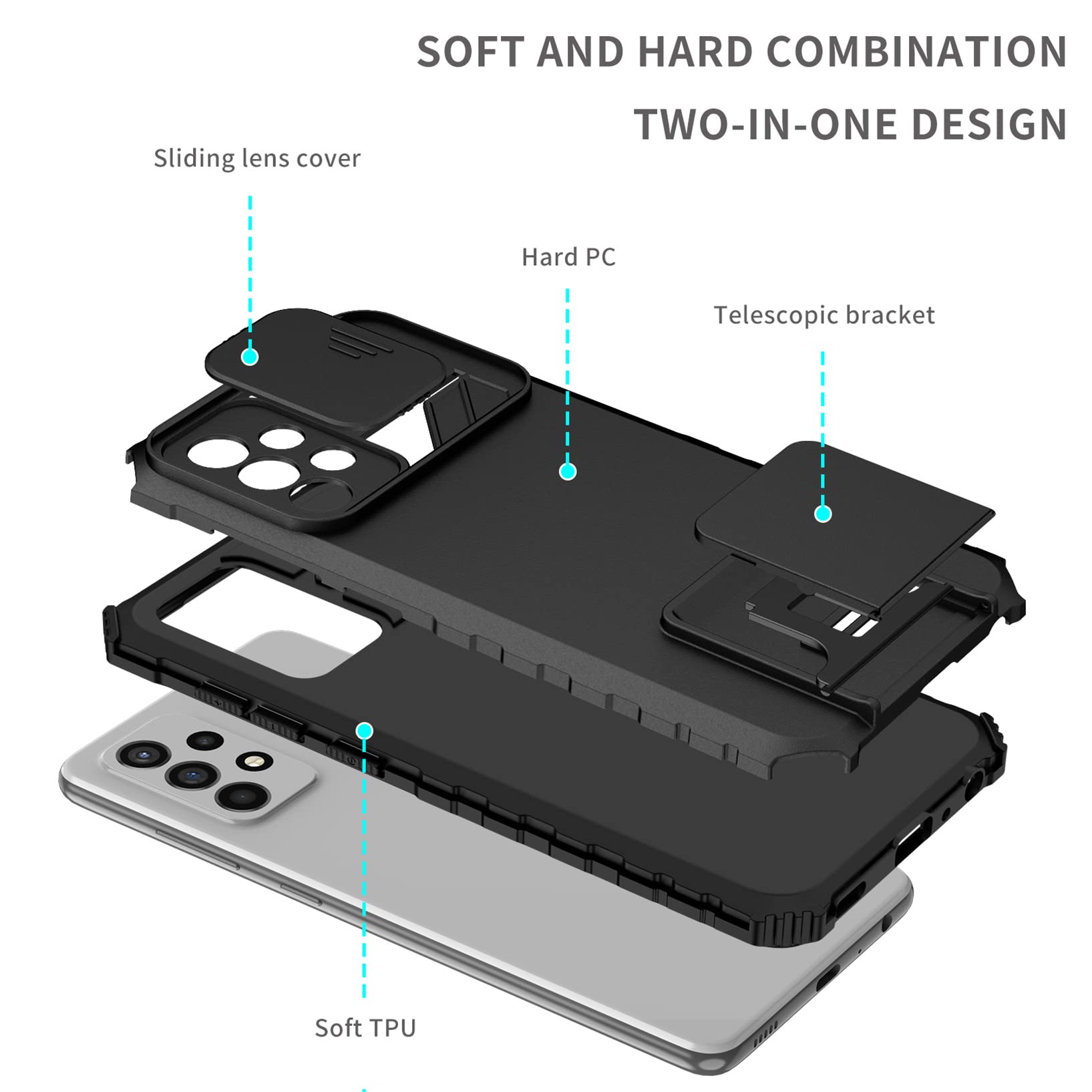 LXHGrowH Funda Para Xiaomi Redmi Note 8,Fundas 360° Full Body Protección Shock-Absorción Protección Silicona Gel TPU Con Anti-Arañazos Soporte Suave Carcasa Cover Para Xiaomi Redmi Note 8, Negro