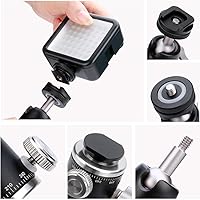 Vista 6 de Trípode para cámara con zapata fría, cabeza esférica profesional de metal, panorámica de 360°, inclinación de 90°, adaptador de montaje de trípode