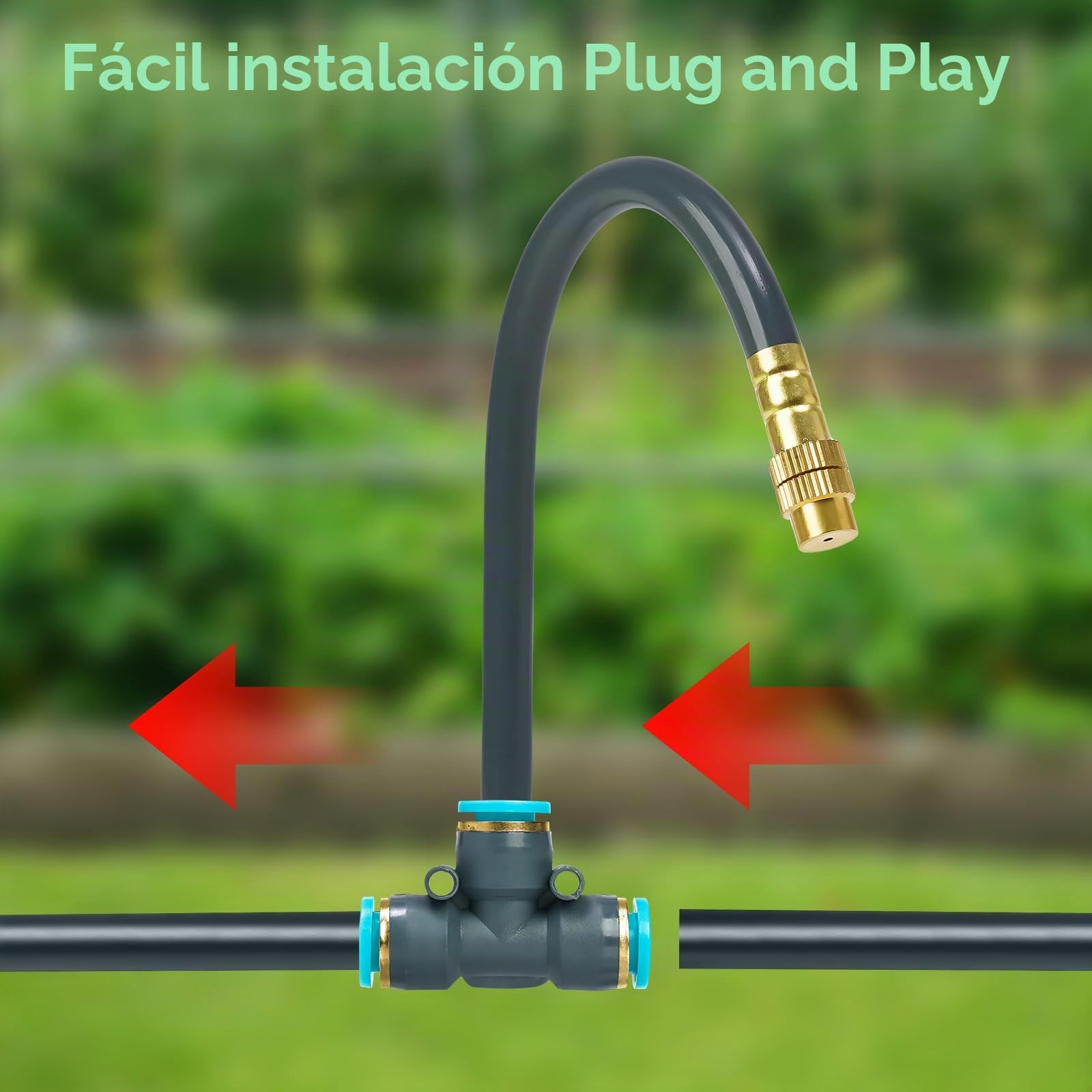 60m Sistema De Riego Para Jardines, Sistema De Riego Automático Para Jardines De 360°, Sistema De Riego Para Jardines, Adecuado Para Plantas Ornamentales, Macizos De Flores, Jardines