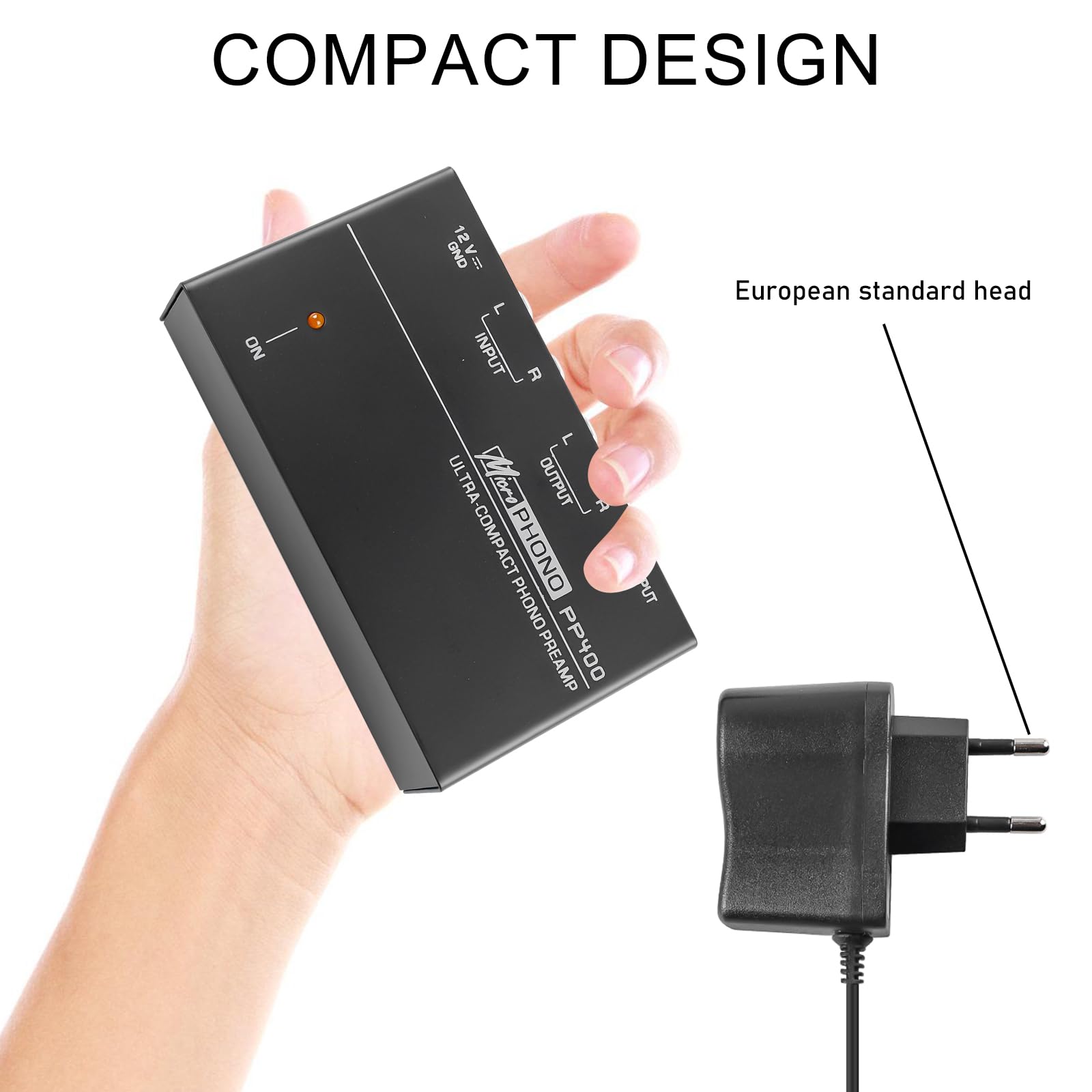 Phono Preamplificatore Preamp per Giradischi MM RCA Input Output con Alimentatore
