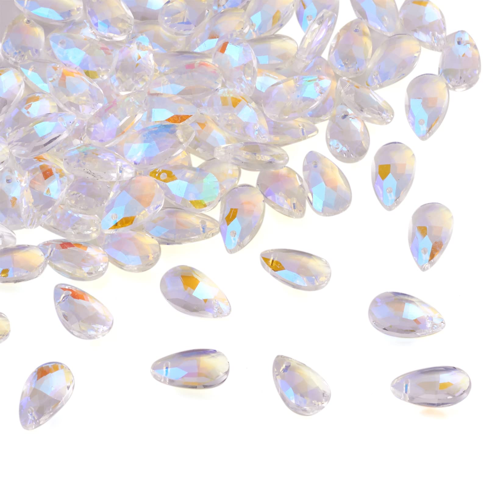Beadthoven 672 Perline Cubo In Vetro Iridescente, 2-8mm, Per Gioielli Fai Da Te, Cristallo Sfaccettato