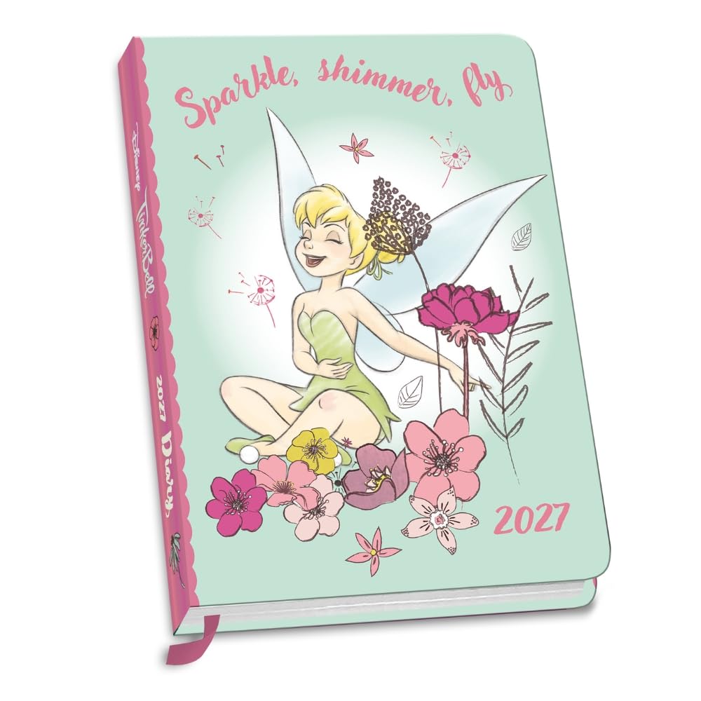 Tinkerbell 2027 A6 Diary Official Licensed Disney Diary, Week-to-View Layout, Compact A6 Format, Enchanting Tinkerbell Artwork, Pocket Diary for Disney Fans