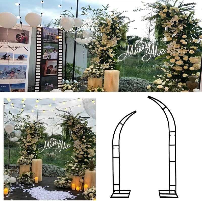 Metalowe ramki do łuku ślubnego, zestaw 2 szt., idealne na tło balonowe, stojak, ceremonię, przyjęcie, urodziny, baby shower, dekoracja do wnętrz i na zewnątrz