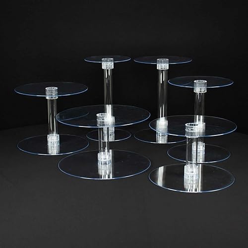 Miniatura 8 de Efavormart - Soporte para decoración de postres de 6 niveles de cristal acrílico resistente para fiesta de cumpleaños, boda