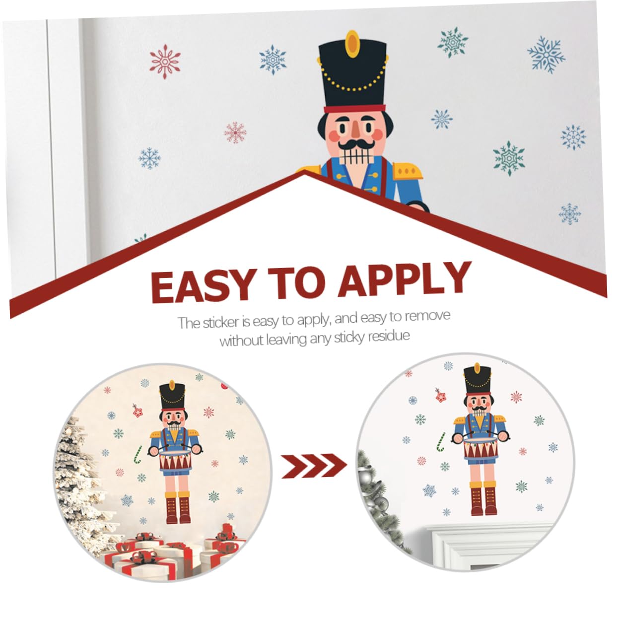 Ciieeo 3 Adesivi in ​​pvc Per Finestre A Forma Di Schiaccianoci Di Natale Fiocchi Di Neve Decorazioni Natalizie Per La Casa