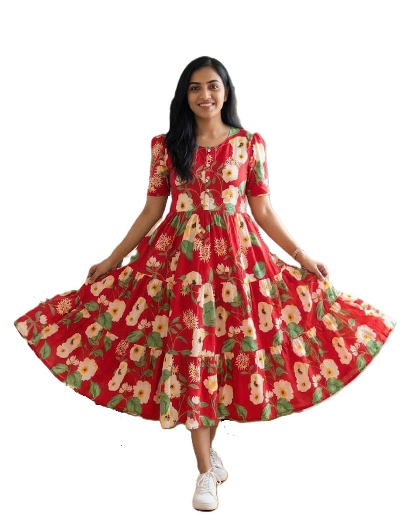 Women’s Rich Muslin Dress with Unique Flower Patterns – Comfortable & Stylish Versatile Maxi for All Occasions-image-27