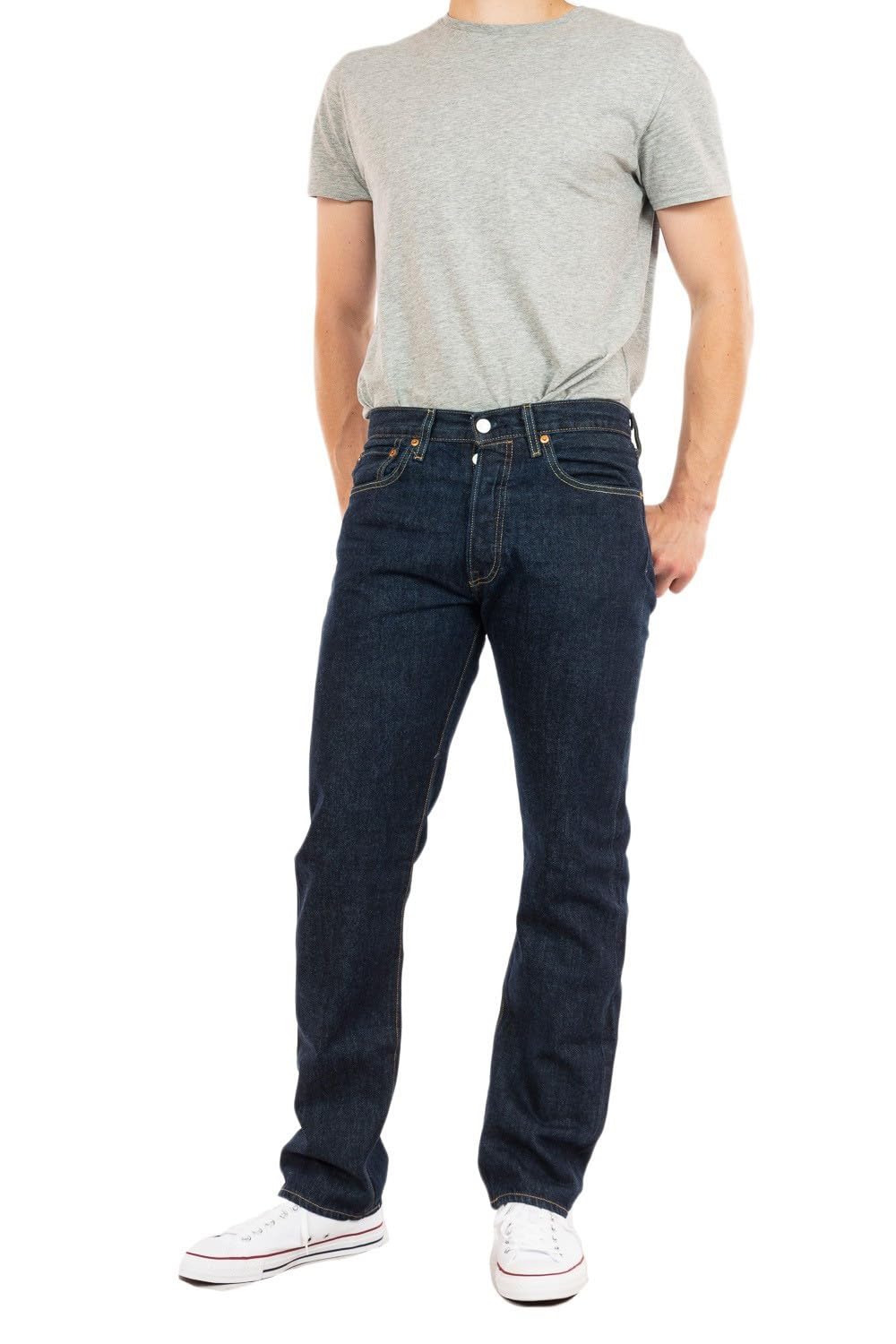 Mens 501 Straight Jeans Blue Size 32 Length 34 (Us)-image-9