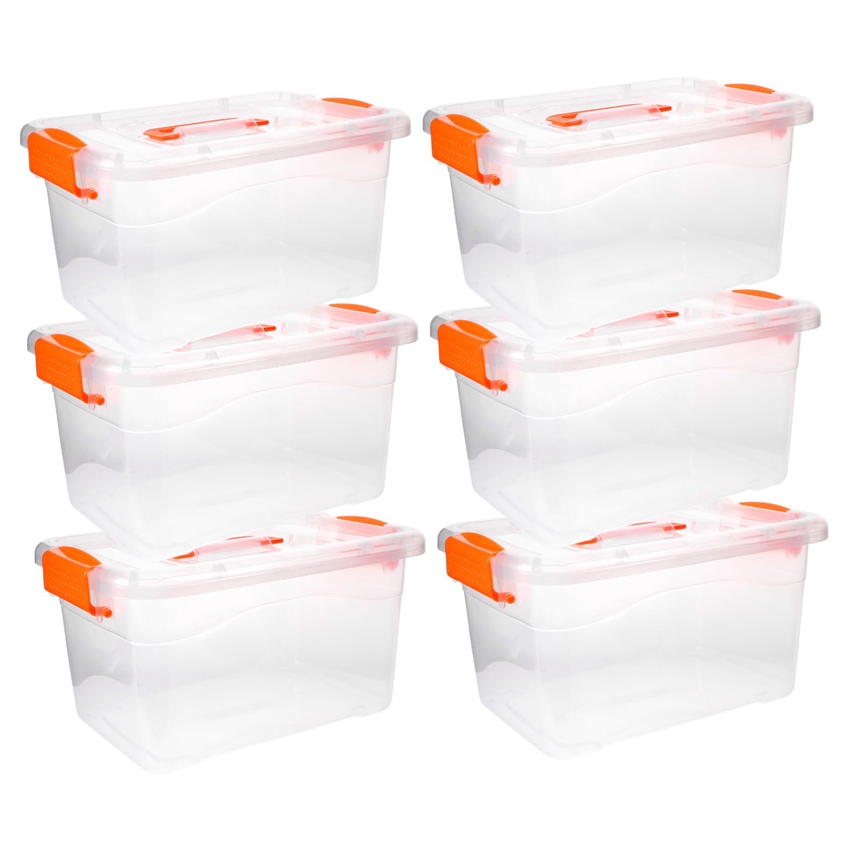 Alipis 6 piezas Cajas Organizadoras Transparentes de Contenedores de Almacenamiento Portátiles con Tapa y Asa Pequeñas Cajas para Despensa Oficina y Hogar