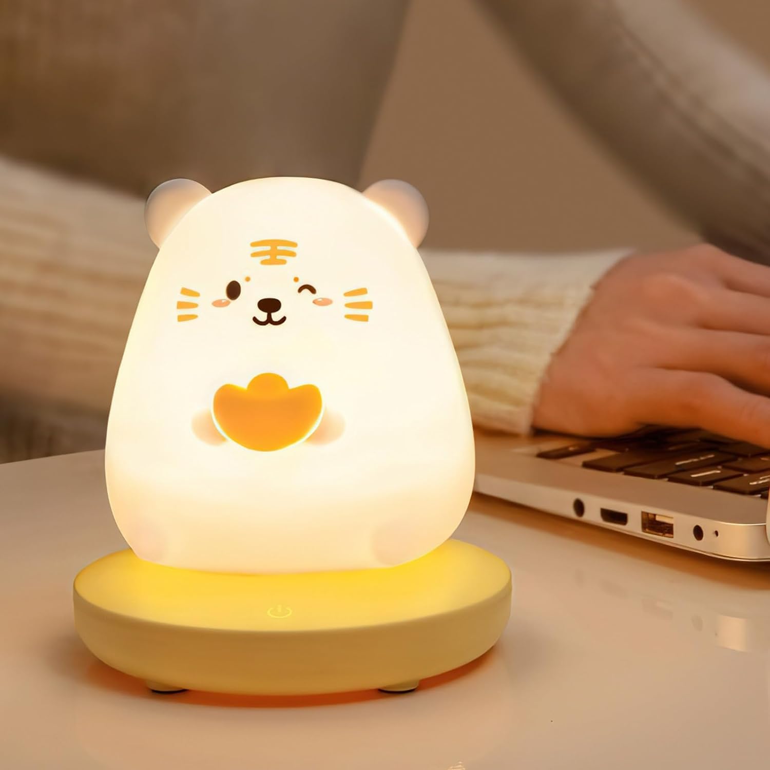 Luz nocturna de animales, linda lámpara de silicona for niños, luz nocturna de silicona suave, luz nocturna for niños, lámpara táctil LED USB, decoración de dormitorio for niños como regalo de cumplea