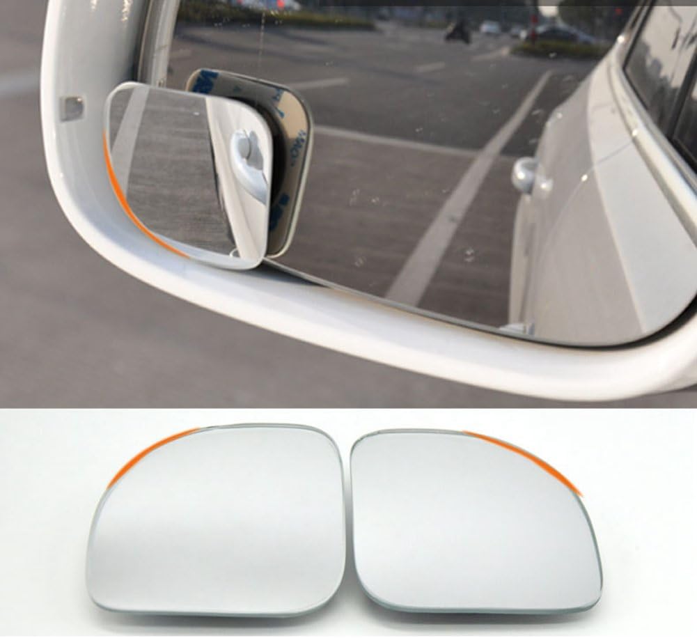 2 Pcs Blind Spot Mirror, Fan Square No Blind Spot Mirror Adjustable HD Glass Convex Rear View Mirror for All Universal Vehicles Car Side Convex Rear View Mirror Wide Angle Blind Spot Mirror Fit