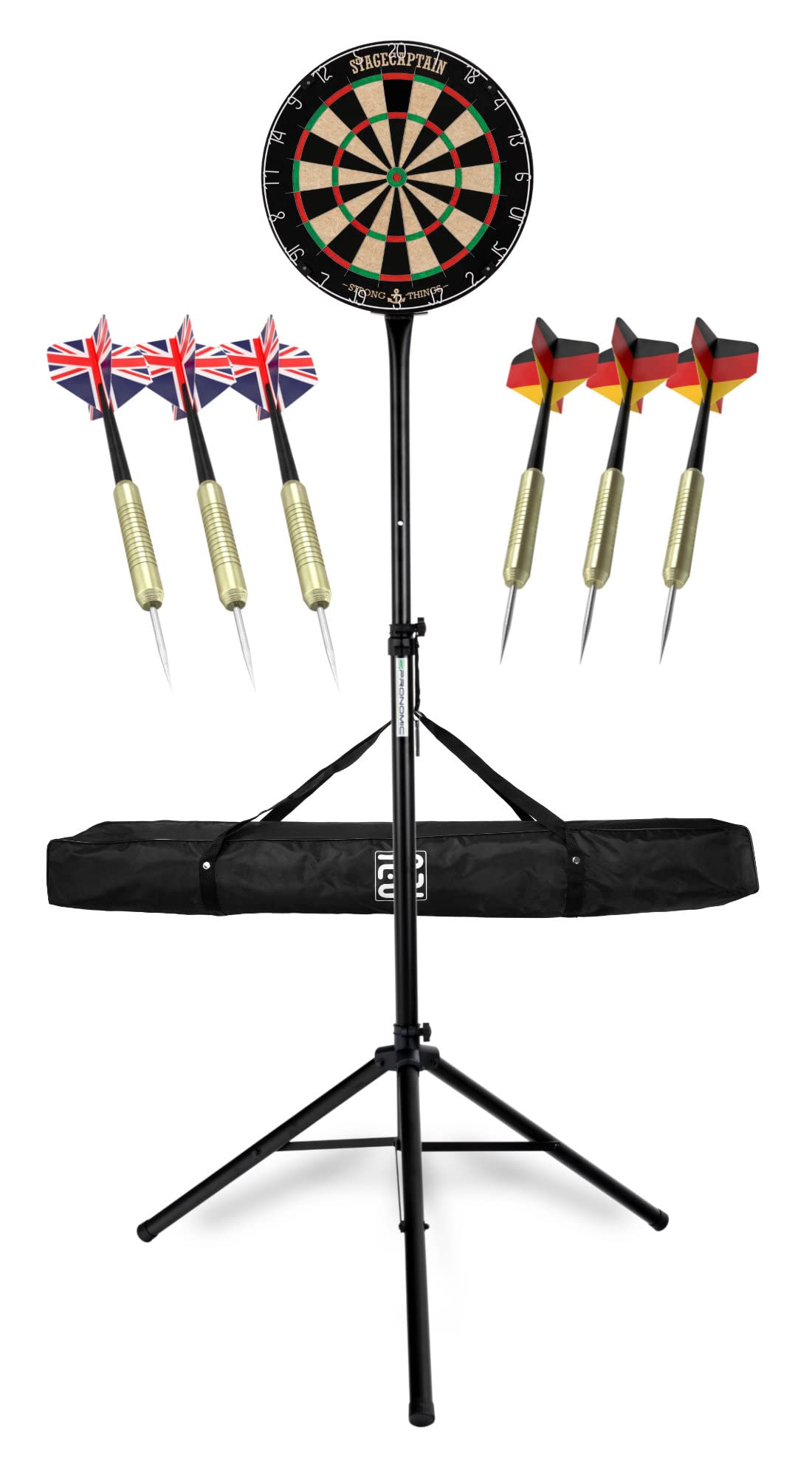 Stagecaptain DBS-1715 BullsEye Pro Bersaglio da Freccette + Supporto e Set