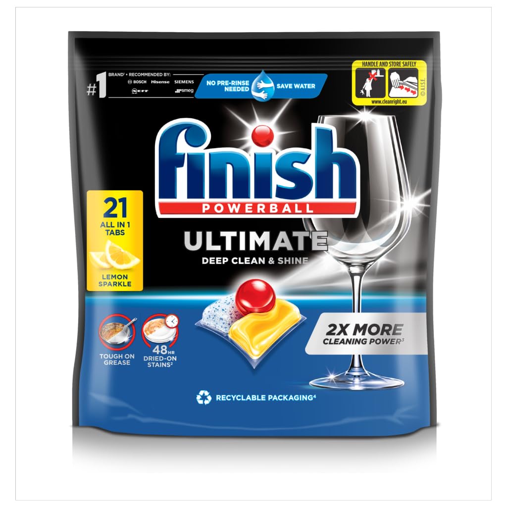 Finish Quantum Ultimate Dishwasher Tablets, Lemon, 21 Tablets