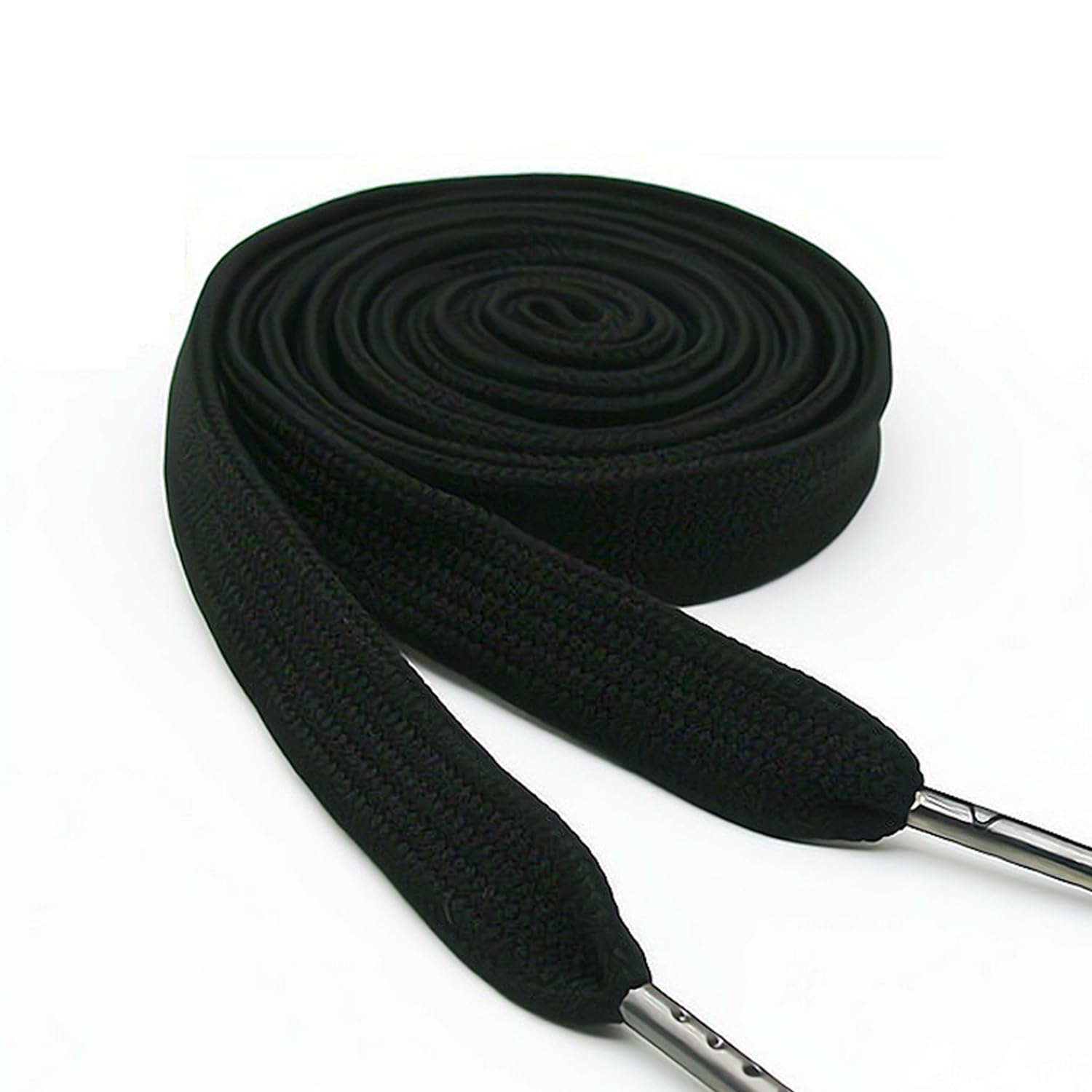 TORMEN Replacement Drawstrings Drawcords 51IN Cotton Drawstring Cord with Easy Adjustable Easy to Install Perfect for Hoodies Activewear(1 Pcs Metal, Rough Round, Black)
