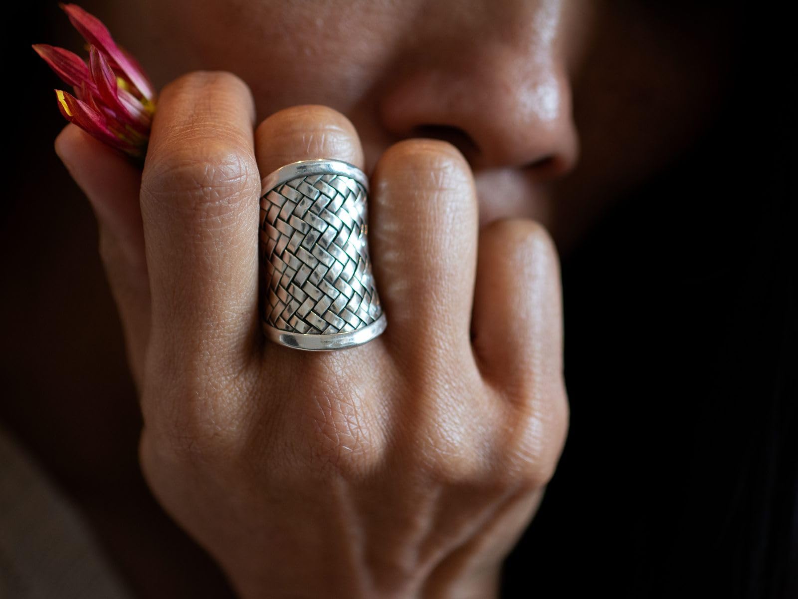 Fly Style Breiter Damen Ring aus 925 Sterling Silber - Geflochten Antik Vintage Design - Exklusive Ringe - Frauen Schmuck