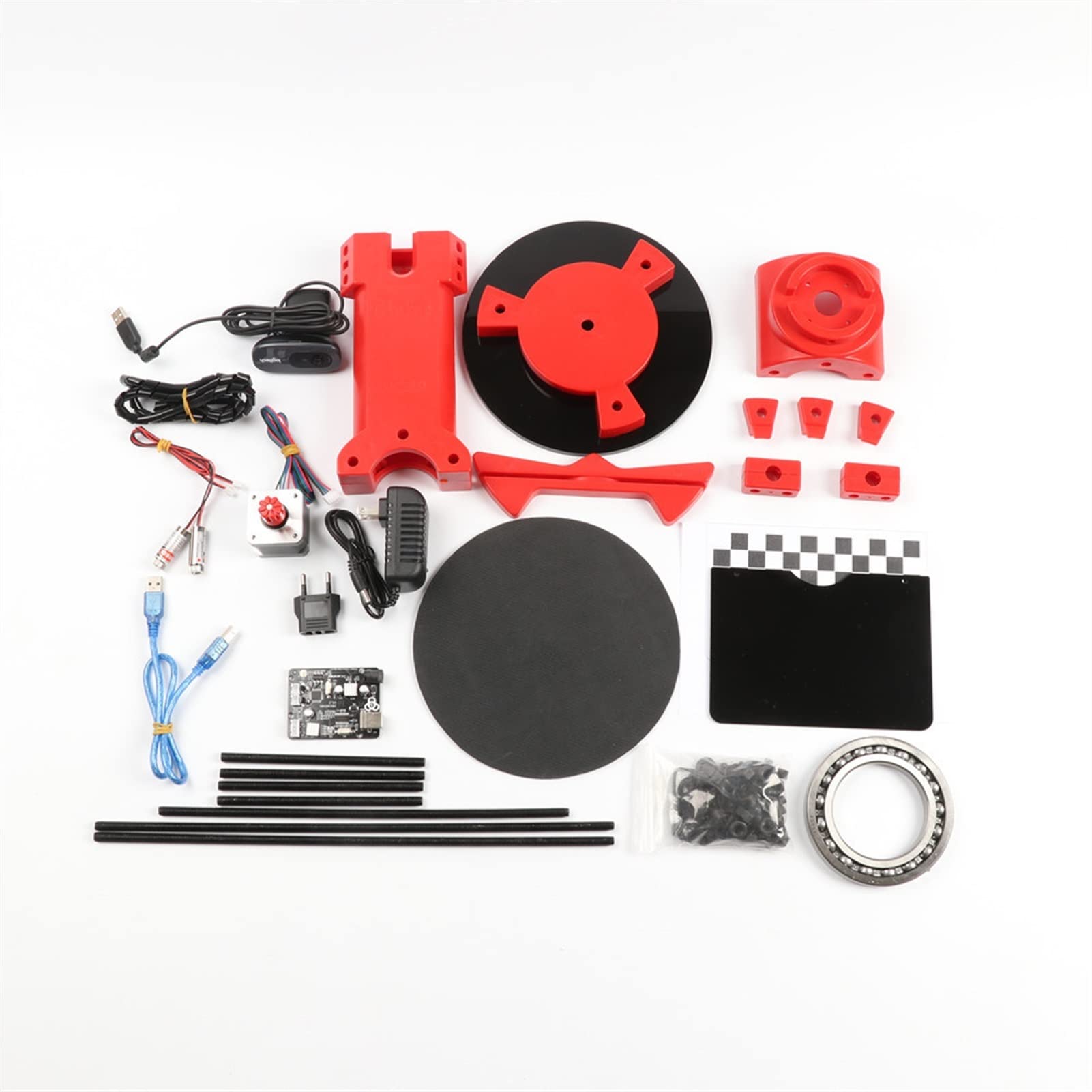Scanner 3D, Scanner 3D open source 3D Fai da te Kit, parti di stampaggio a iniezione di plastica rossa per piccoli oggetti