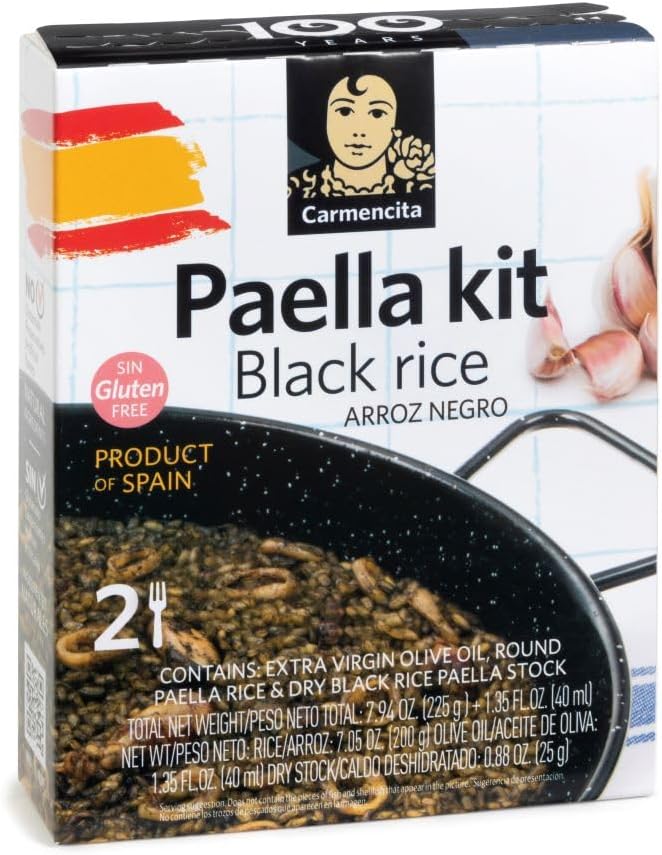 Black Rice Paella Kit with Saffron. 256g (9.03oz). 2 servings.