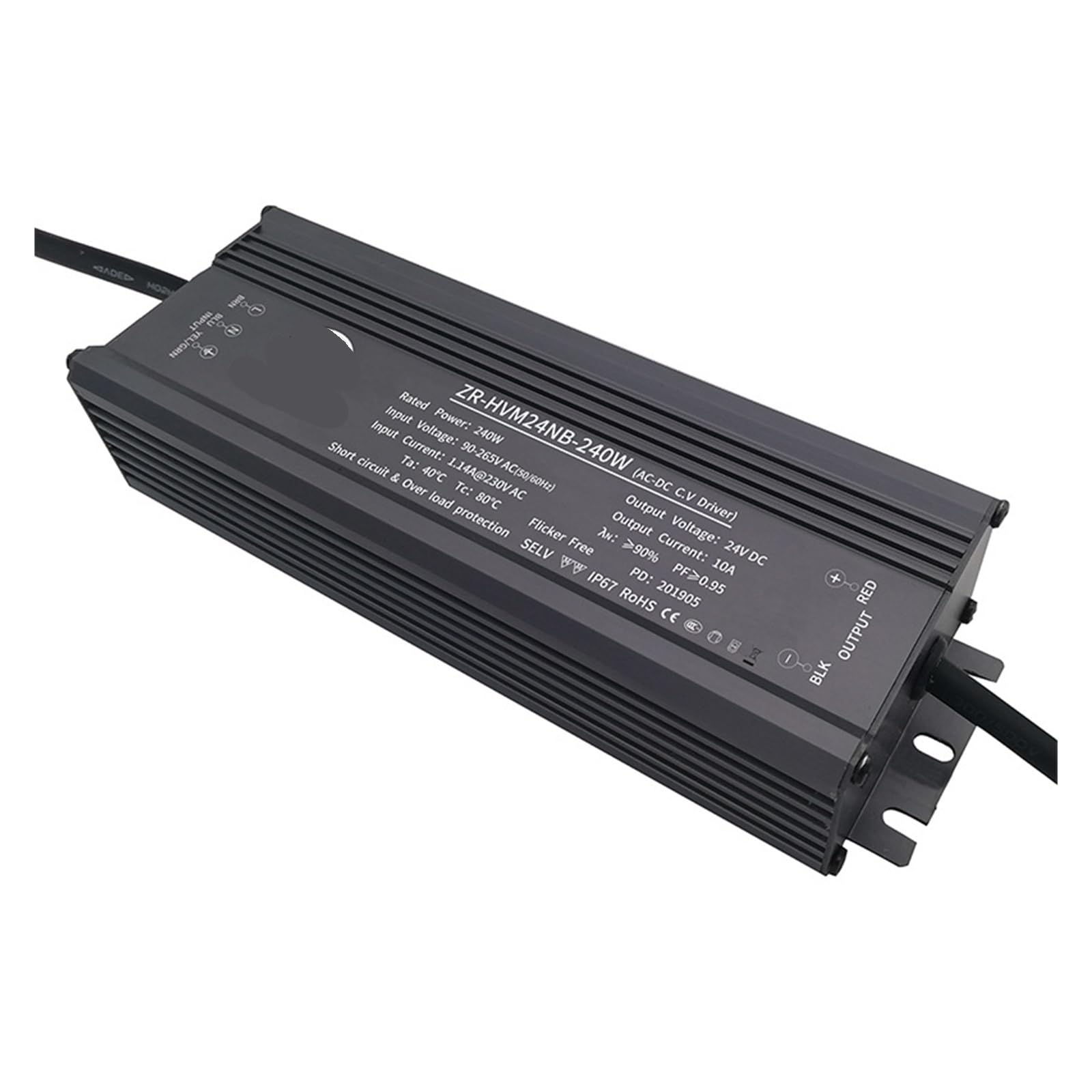 Alimentation LED 240W tension constante 48V DC variable 0-10V pour lèche-mur étanche